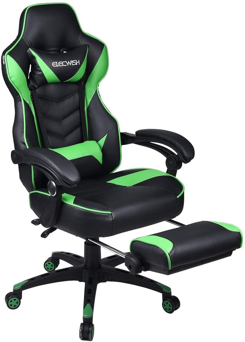 ELECWISH Racing Style Reclining Gaming Chair High Back Large Size Ergonomic Adjustable Swivel