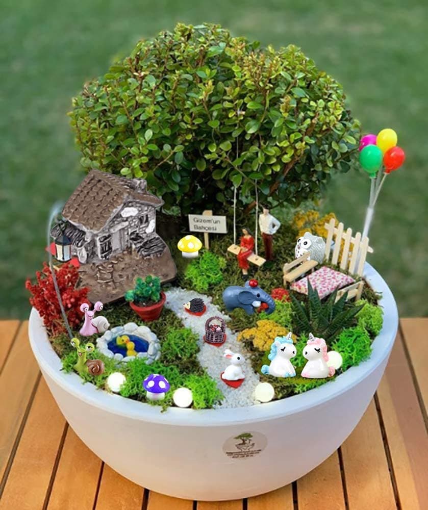 TCJJ 51 Pieces Miniature Fairy Garden Accessories, Fairy Garden Kit...